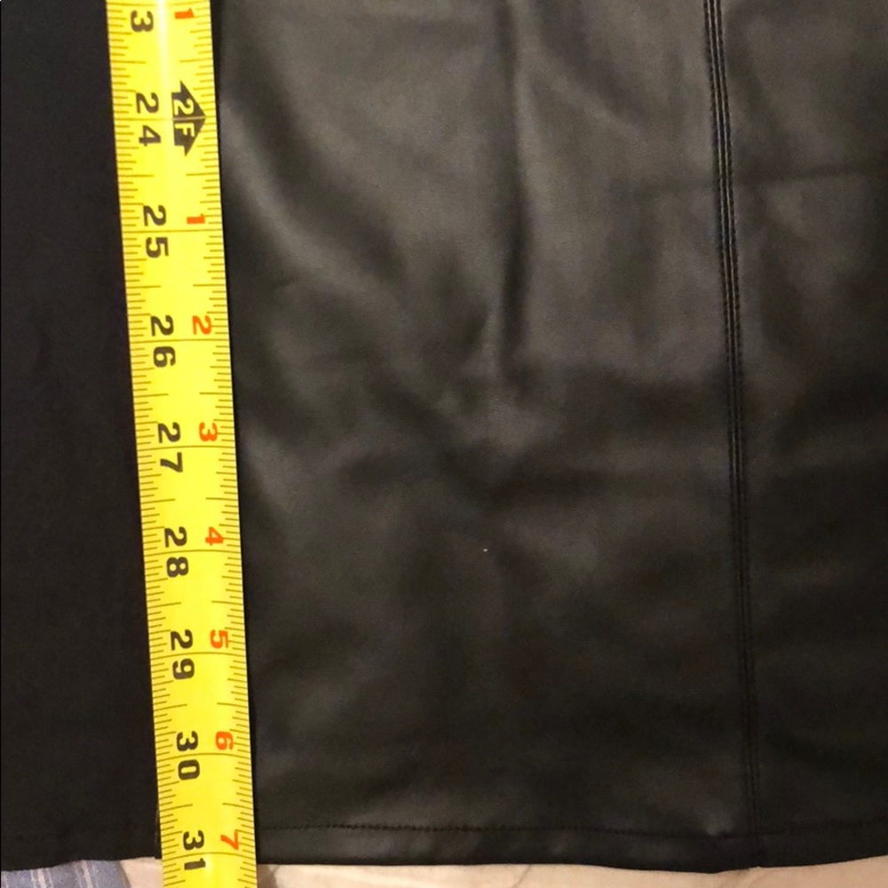 Mixed Media Vegan Leather Dress - Picture 6 of 6